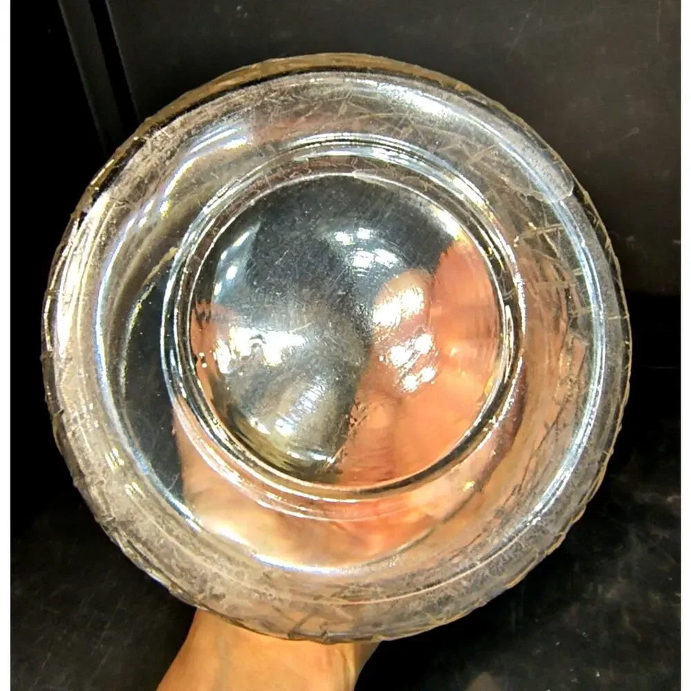 2052.  Vintage Glass Crackle Design Vinegar Bottle Cruet Corked